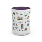 Lisbon Christmas Mug | Watercolor City Souvenir | Ceramic Coffee Cup 11oz 15oz