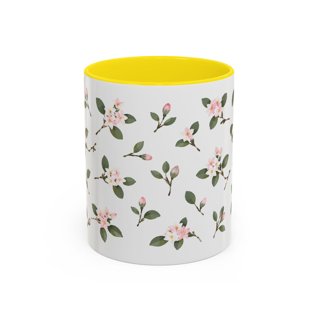 Massachusetts Mayflower Mug, State Flower Floral Coffee Cup, 11oz Botanical Gift