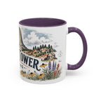 Devils Tower Mug, Wyoming Travel Souvenir, Bucket List Gift, Accent Ceramic Coffee Mug 11oz 15oz