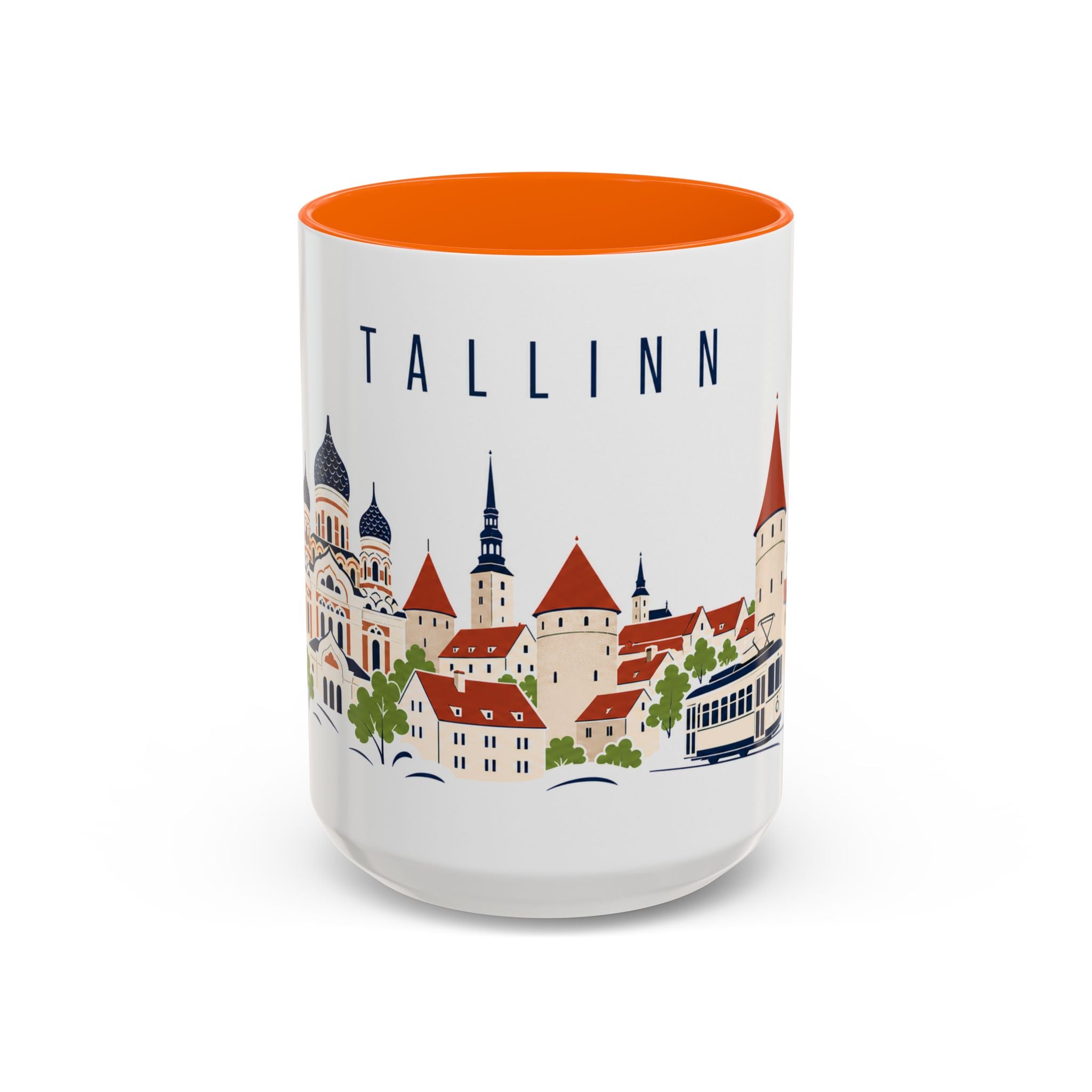 Tallinn Coffee Mug | Estonia Travel Souvenir | Porcelain Decal City Gift | 11oz 15oz Accent Mug