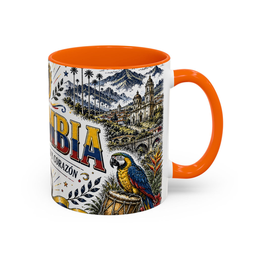 Colombia Soccer Coffee Mug | World Cup Fan Gift | Accent Color Ceramic 11oz 15oz Match Day Cup