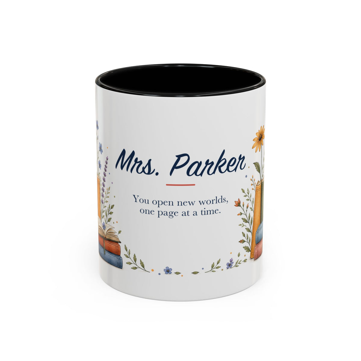 Personalized Reading Teacher Mug | Custom Name Book Lover Coffee Cup | Teacher Appreciation Gift