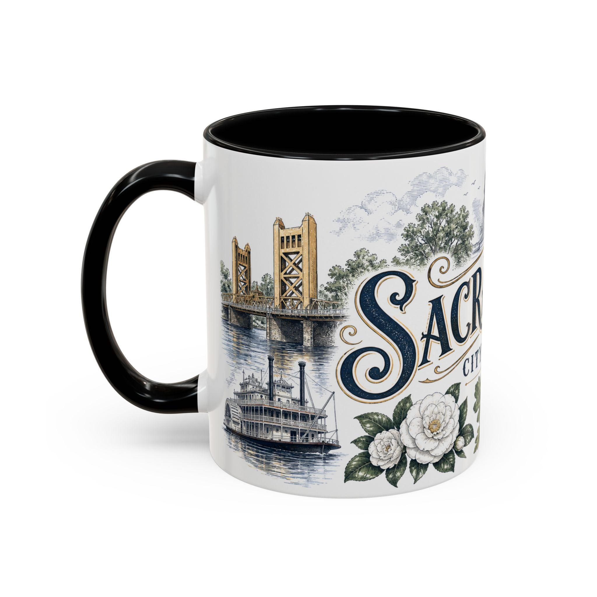 Sacramento Coffee Mug | United States Travel Souvenir | Vintage Illustrated City Gift | 11 oz 15 oz Accent Mug