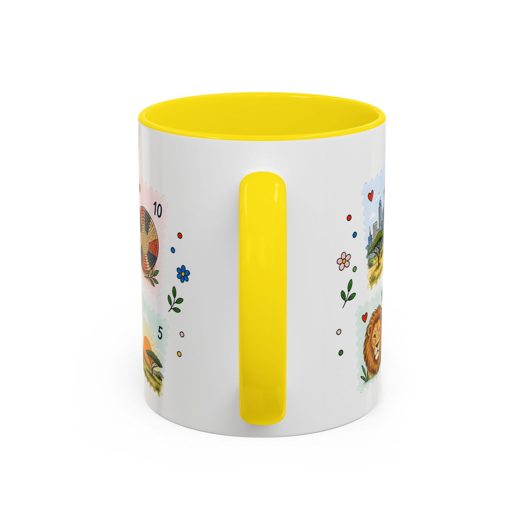 Nairobi Coffee Mug | Postage Stamp Collage Mug | Travel Souvenir Accent Cup 11oz 15oz
