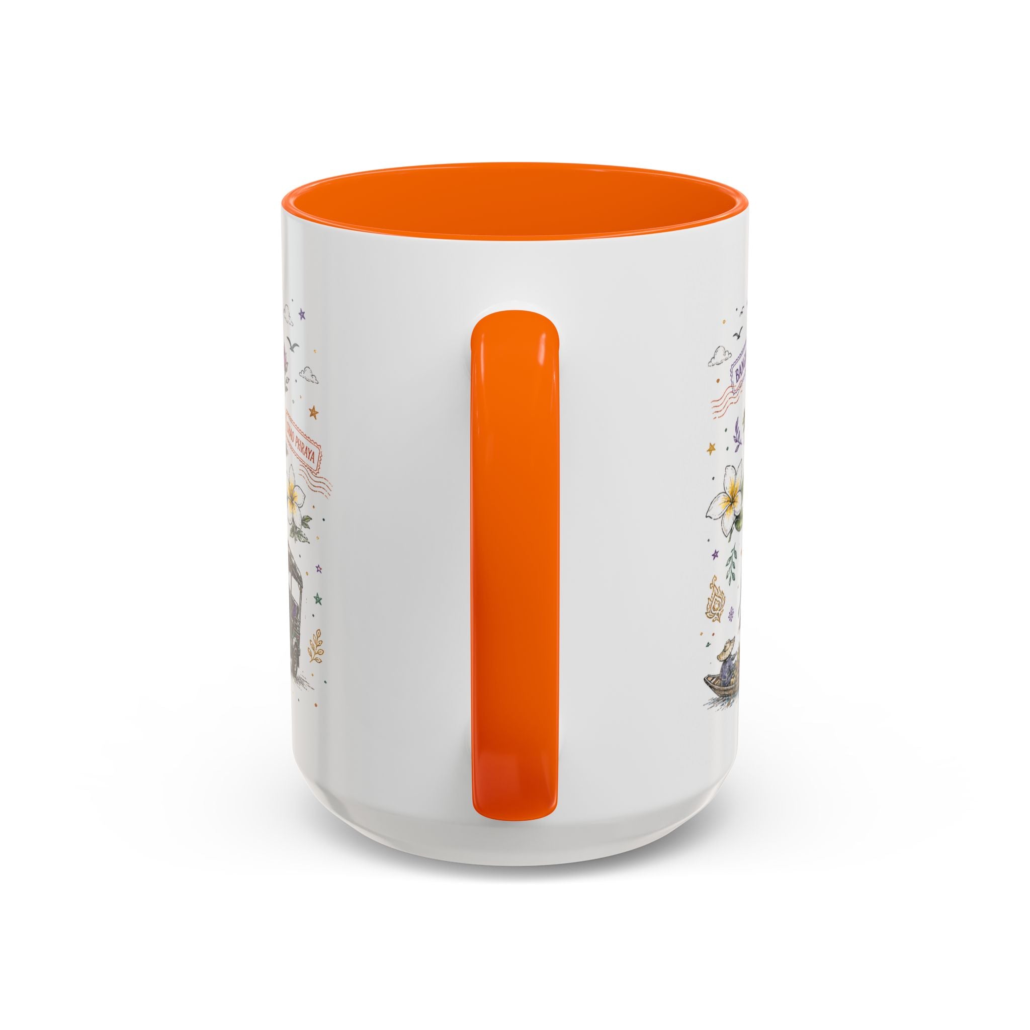Bangkok Coffee Mug | Thailand Souvenir Travel Gift | Accent Color Ceramic 11oz 15oz