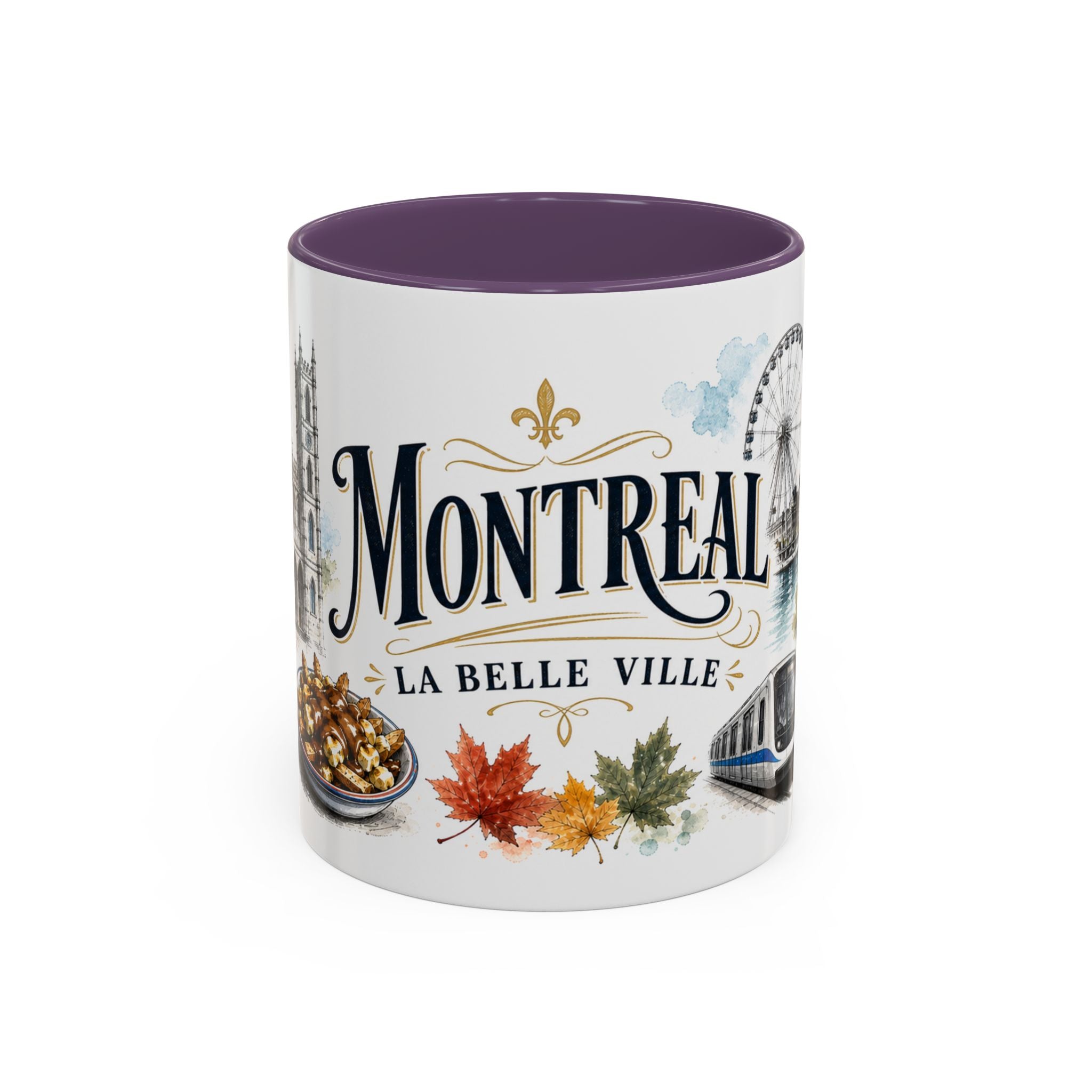 Montreal Coffee Mug | Canada Travel Souvenir | Vintage Illustrated City Gift | 11 oz 15 oz Accent Mug