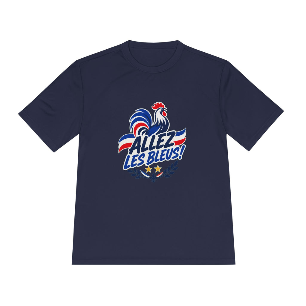 France Soccer T Shirt, Allez Les Bleus Tee, World Football Fan Shirt, Moisture Wicking Sport Tee