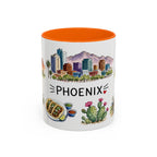 Phoenix Illustrated Travel Mug | City Souvenir Accent Coffee Mug | 11oz 15oz Ceramic Cup