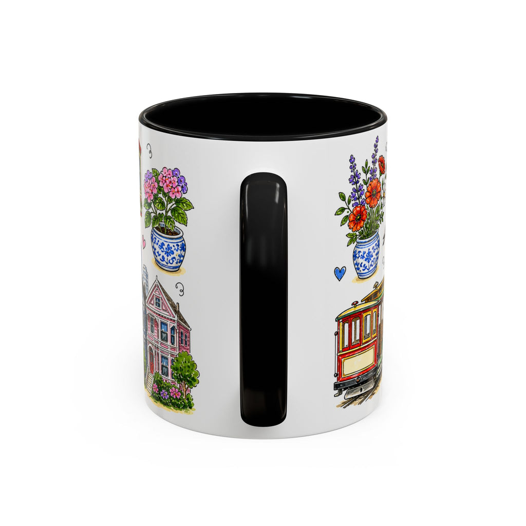 San Francisco Illustrated Travel Mug | City Souvenir Accent Coffee Mug | 11oz 15oz Ceramic Cup