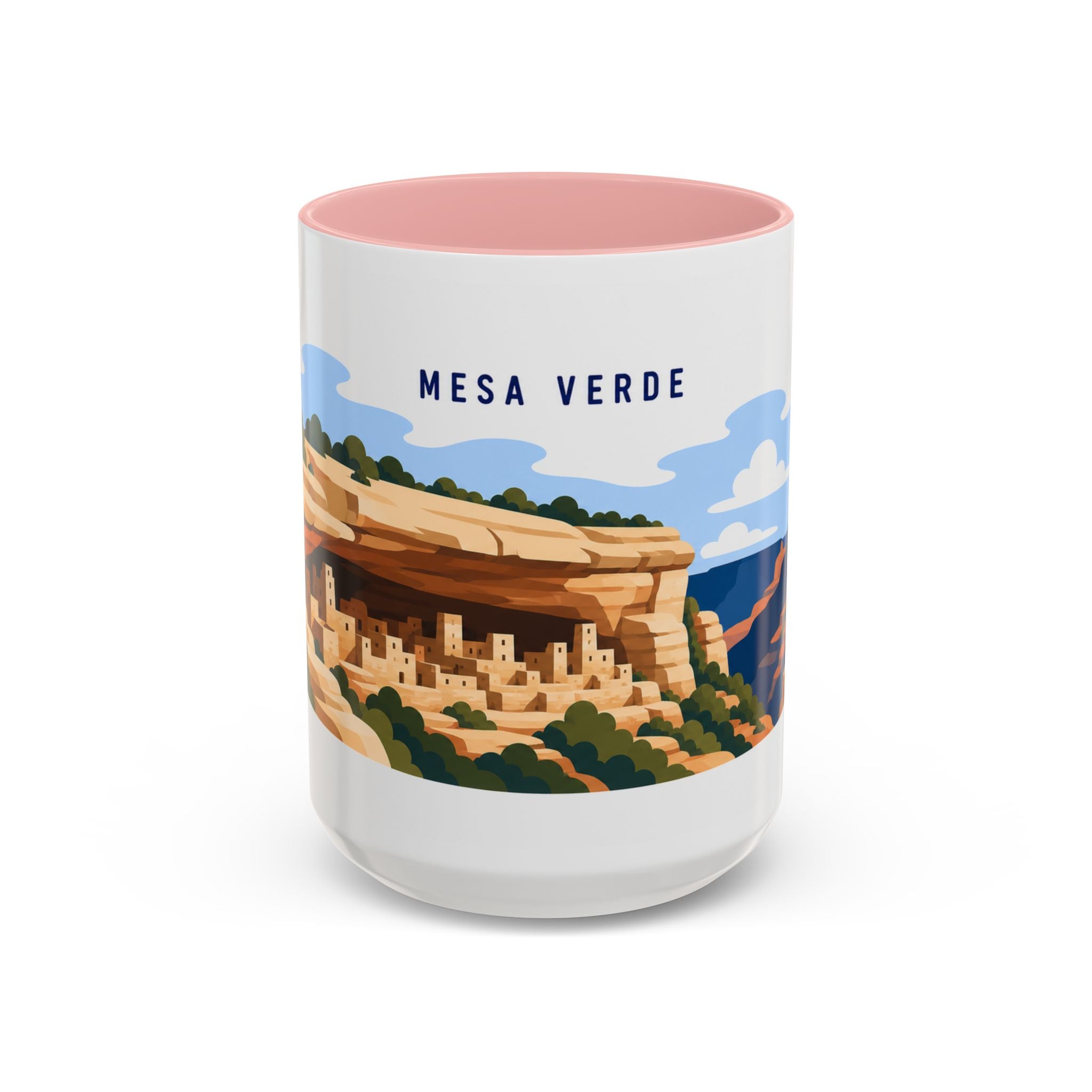 Mesa Verde National Park Coffee Mug | Solid Color Block Park Souvenir | 11oz 15oz Accent Mug