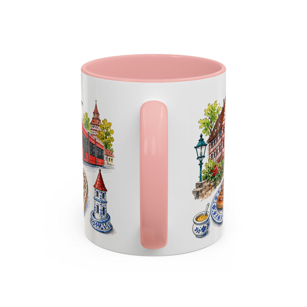 Nuremberg Illustrated Travel Mug | City Souvenir Accent Coffee Mug | 11oz 15oz Ceramic Cup