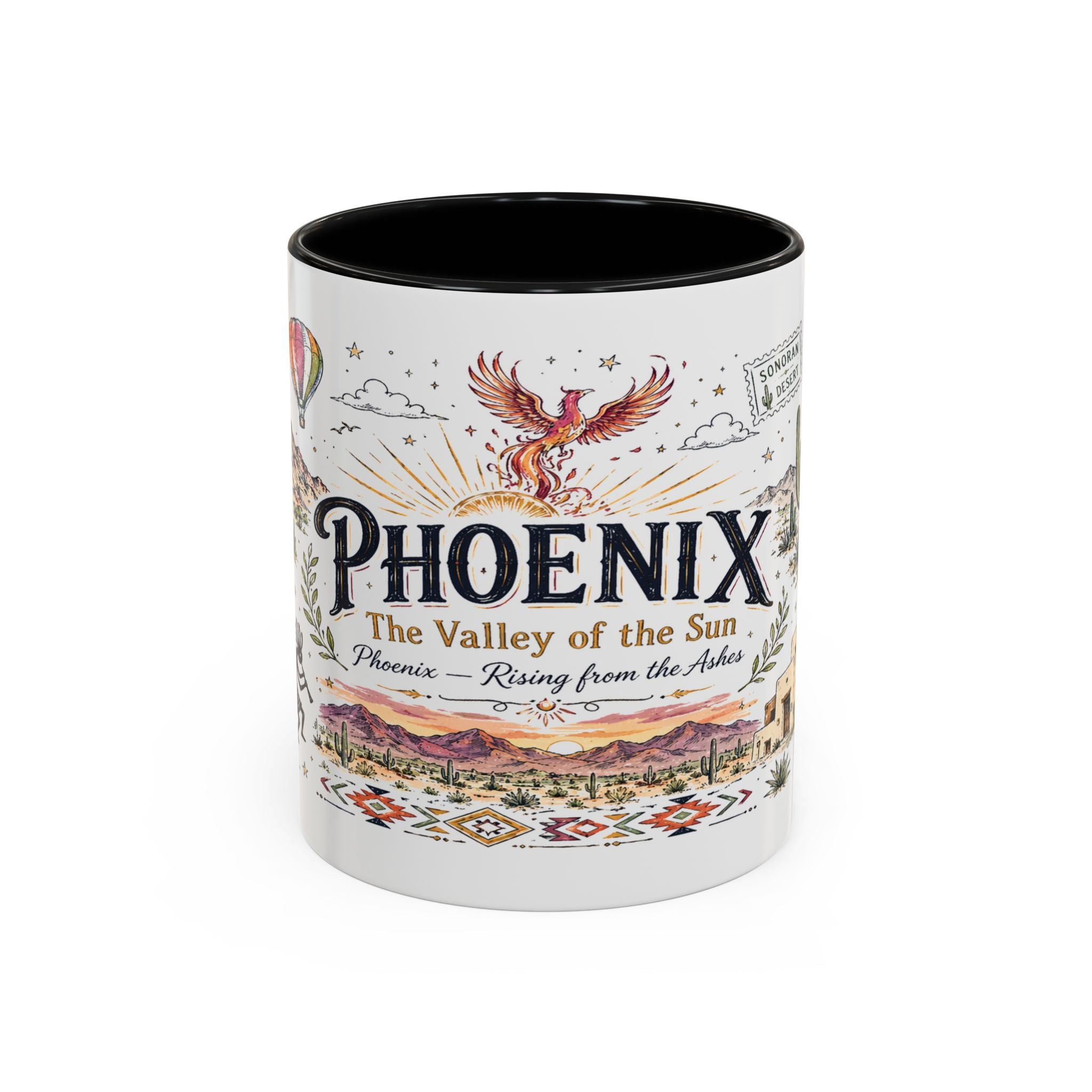 Phoenix Coffee Mug | Arizona Souvenir City Gift | Accent Color Ceramic 11oz 15oz