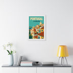 Lisbon Portugal Framed Poster | Vintage Travel Wall Art | Black Walnut White Frame | 16x24 20x30