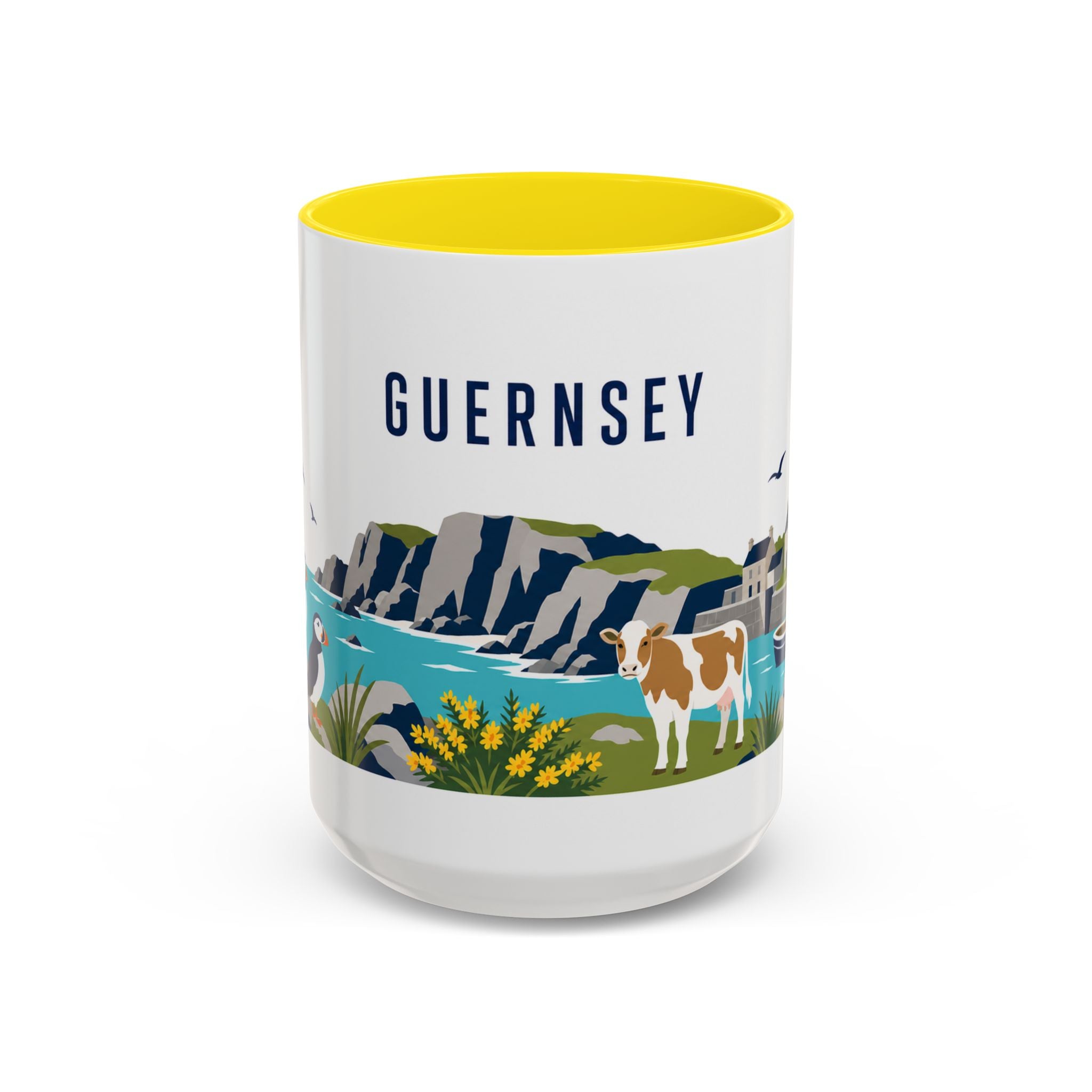 Guernsey Coffee Mug | Travel Souvenir Accent Mug | Country Gift Ceramic Cup 11oz 15oz