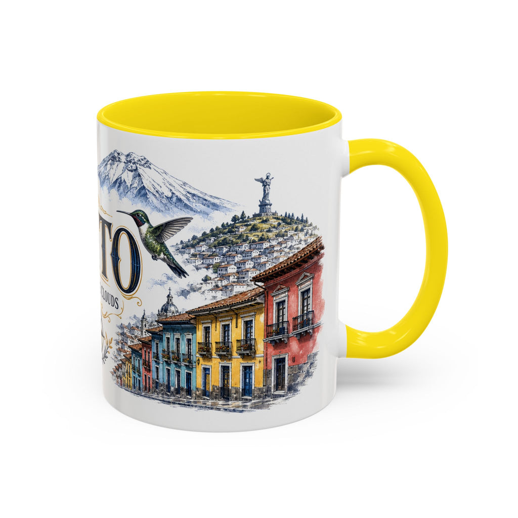 Quito Coffee Mug | Ecuador Travel Souvenir | Vintage Illustrated City Gift | 11 oz 15 oz Accent Mug
