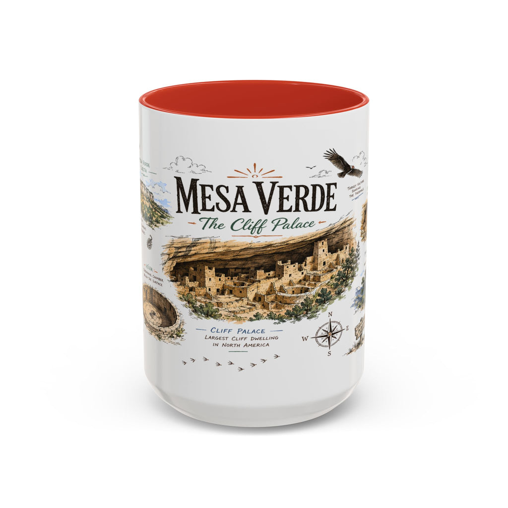 Mesa Verde National Park Coffee Mug | Colorado Ancient Cliff Dwellings Gift | Accent Color Ceramic 11oz 15oz
