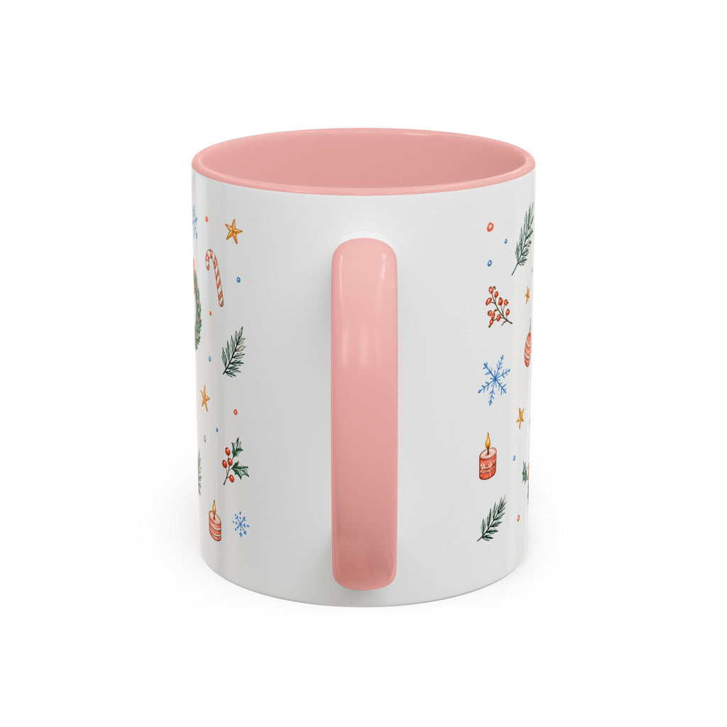 Christmas Mug | Watercolor Tree Gifts Wreath Holiday Cup | Accent Coffee Mug 11oz 15oz