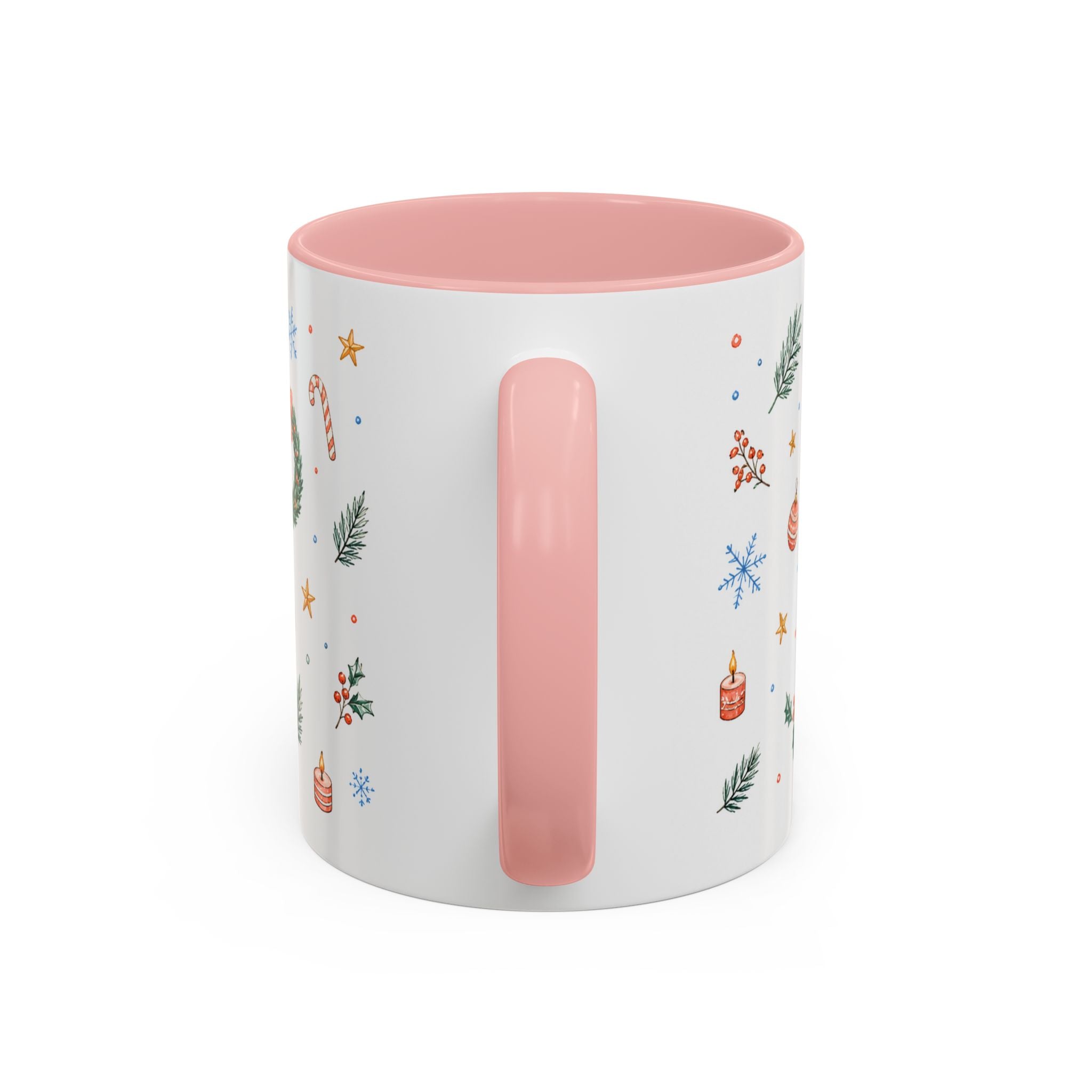 Christmas Mug | Watercolor Tree Gifts Wreath Holiday Cup | Accent Coffee Mug 11oz 15oz