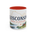 Wisconsin Home State Mug | Moving Away Gift | Long Distance Friendship Coffee Cup | 11oz 15oz Accent Mug