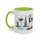 Dubai Coffee Mug | UAE Souvenir Travel Gift | Accent Color Ceramic 11oz 15oz