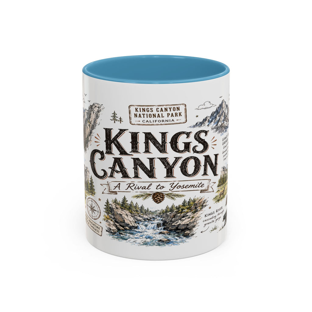 Kings Canyon National Park Coffee Mug | California Sierra Nevada Sequoia Gift | Accent Color Ceramic 11oz 15oz