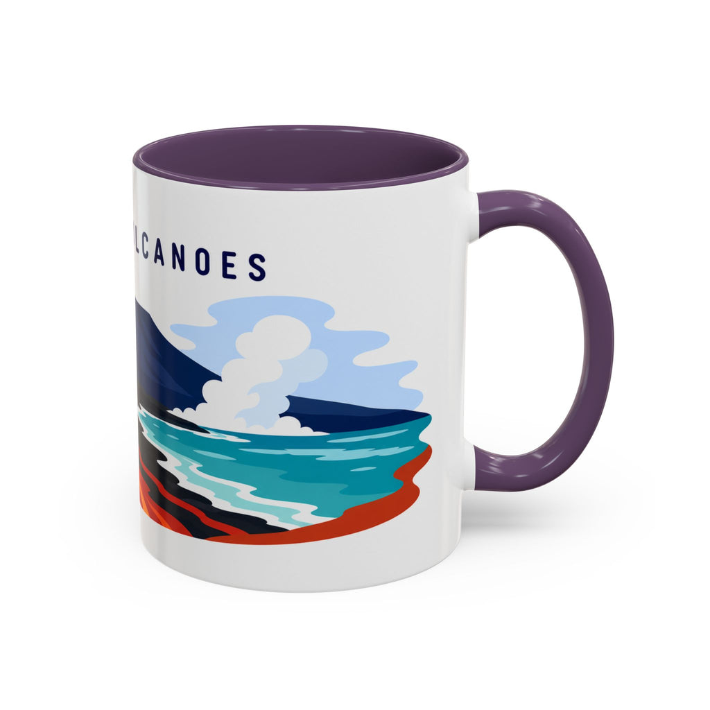 Hawaii Volcanoes Coffee Mug | Travel Destination Souvenir Gift | Accent Color Ceramic 11oz 15oz
