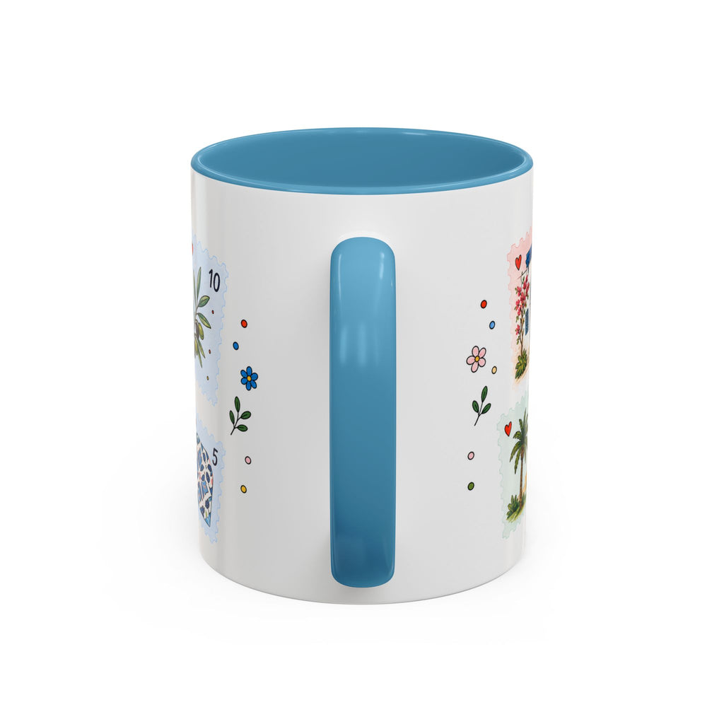 Tunis Coffee Mug | Postage Stamp Collage Mug | Travel Souvenir Accent Cup 11oz 15oz