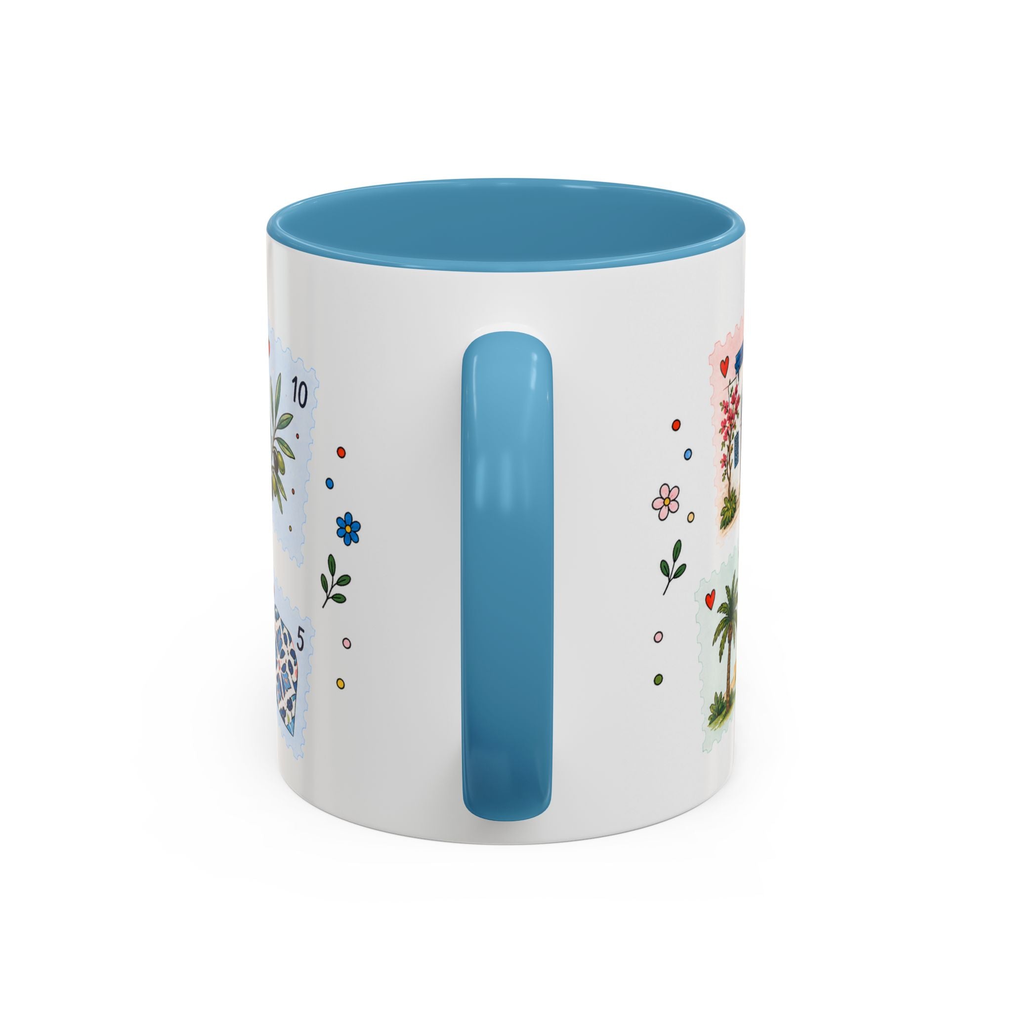 Tunis Coffee Mug | Postage Stamp Collage Mug | Travel Souvenir Accent Cup 11oz 15oz