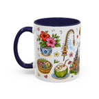Ubud Illustrated Travel Mug | City Souvenir Accent Coffee Mug | 11oz 15oz Ceramic Cup
