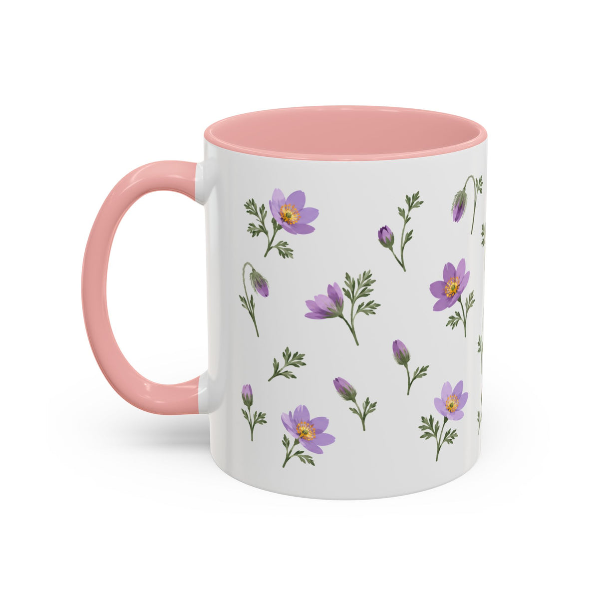 South Dakota Pasque Flower Mug, State Flower Floral Coffee Cup, 11oz Botanical Gift