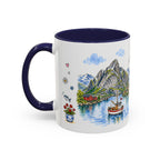 Reine Illustrated Travel Mug | Norway Souvenir Accent Coffee Mug | 11oz 15oz Ceramic Cup
