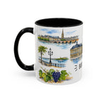 Bordeaux Illustrated Travel Mug | City Souvenir Accent Coffee Mug | 11oz 15oz Ceramic Cup