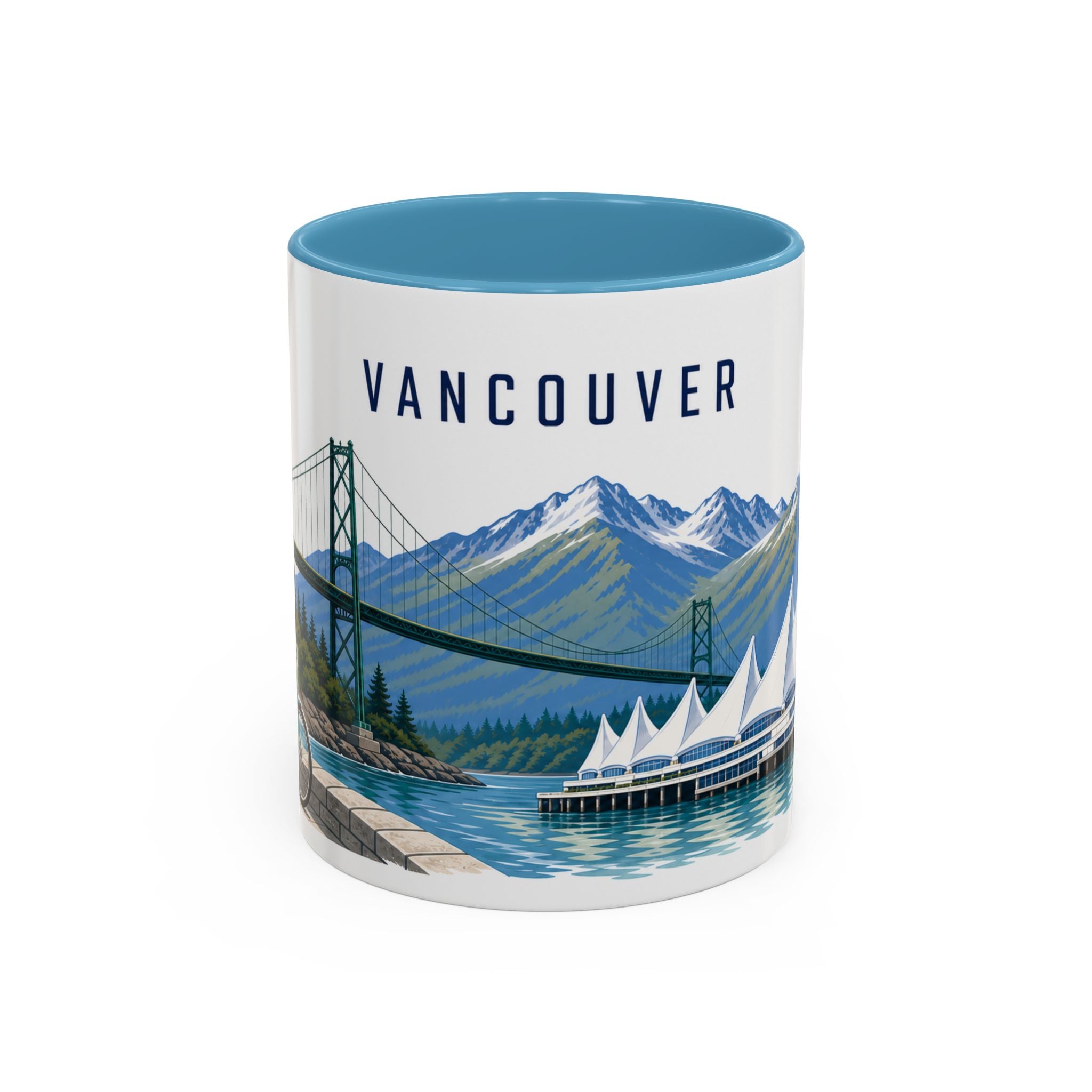 Vancouver Coffee Mug | Canada Travel Souvenir | Porcelain Decal City Gift | 11oz 15oz Accent Mug