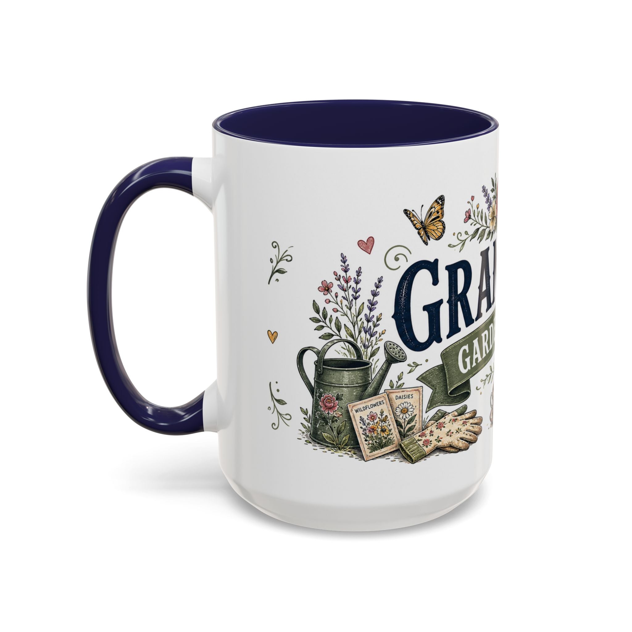 Grandma's Garden Of Love Coffee Mug | Gift From Grandkids | Accent Color Ceramic 11oz 15oz