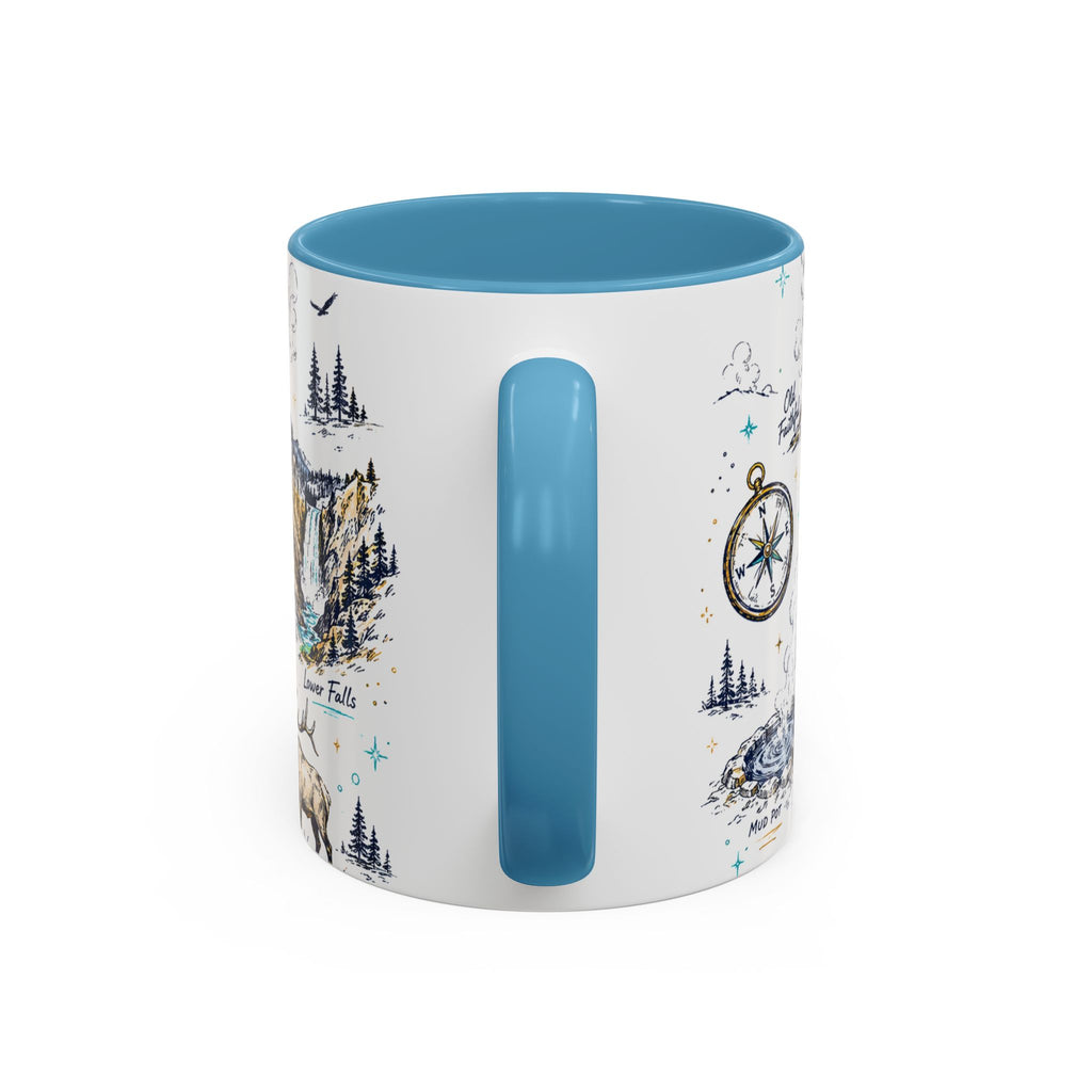 Yellowstone National Park Coffee Mug | Hiking Camping Nature Gift | Accent Color Ceramic 11oz 15oz