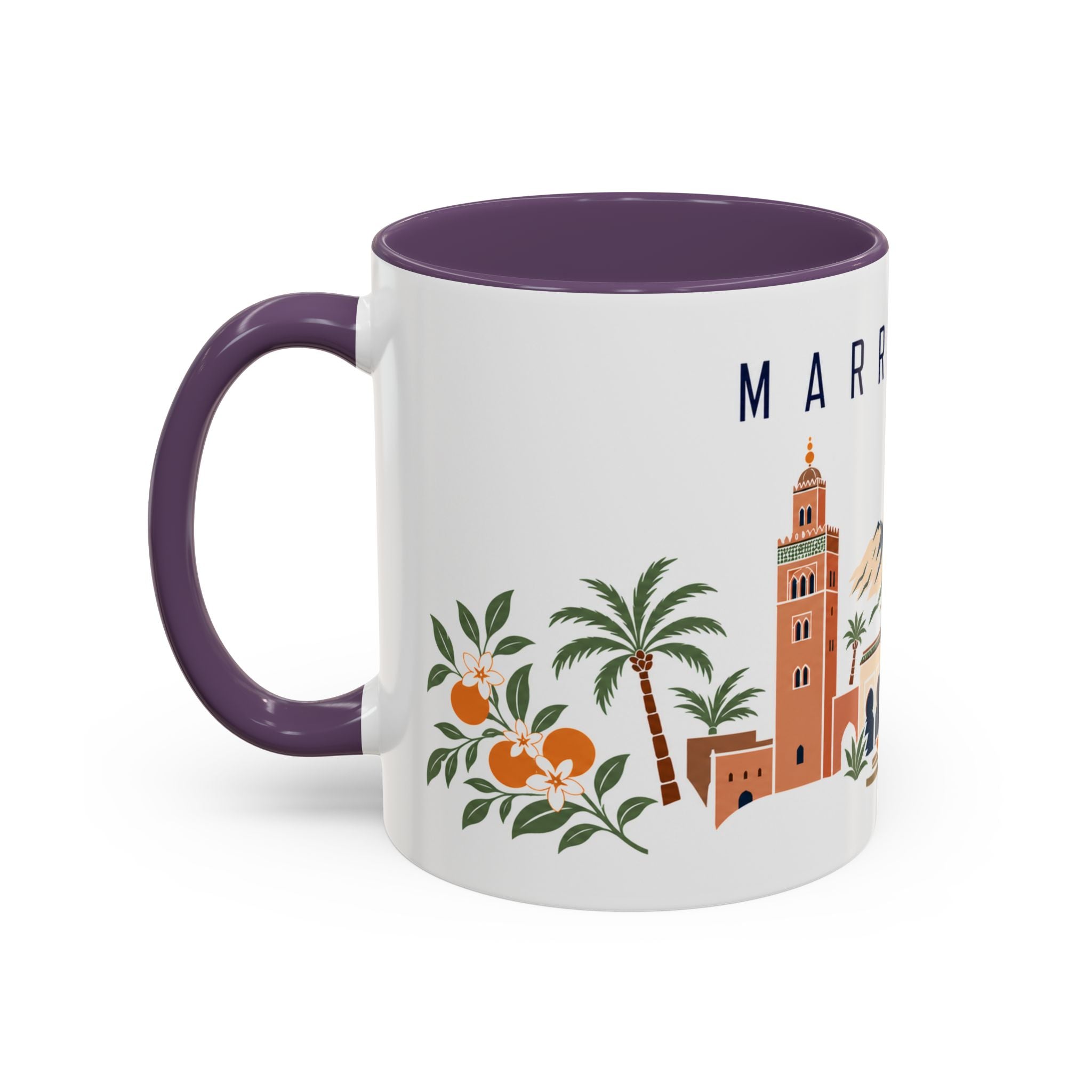 Marrakech Coffee Mug | Morocco Travel Souvenir | Porcelain Decal City Gift | 11oz 15oz Accent Mug