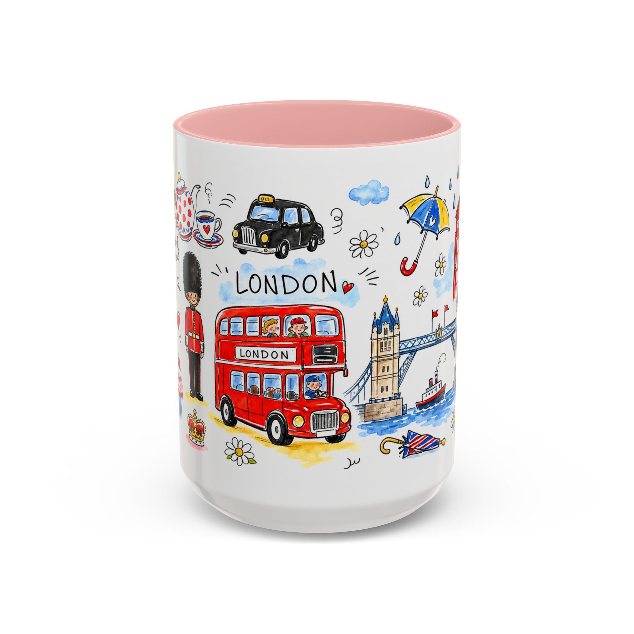 London Travel Mug | European City Souvenir Accent Coffee Mug | 11oz 15oz Ceramic Cup