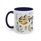 Pyramids of Giza Coffee Mug | Travel Destination Souvenir Gift | Accent Color Ceramic 11oz 15oz