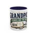 Grandpa's Stories Are The Best Coffee Mug | Gift From Grandkids | Accent Color Ceramic 11oz 15oz