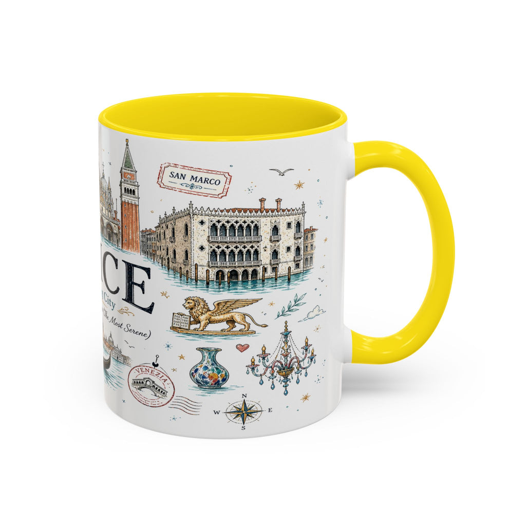 Venice Coffee Mug | Italy Souvenir Travel Gift | Accent Color Ceramic 11oz 15oz