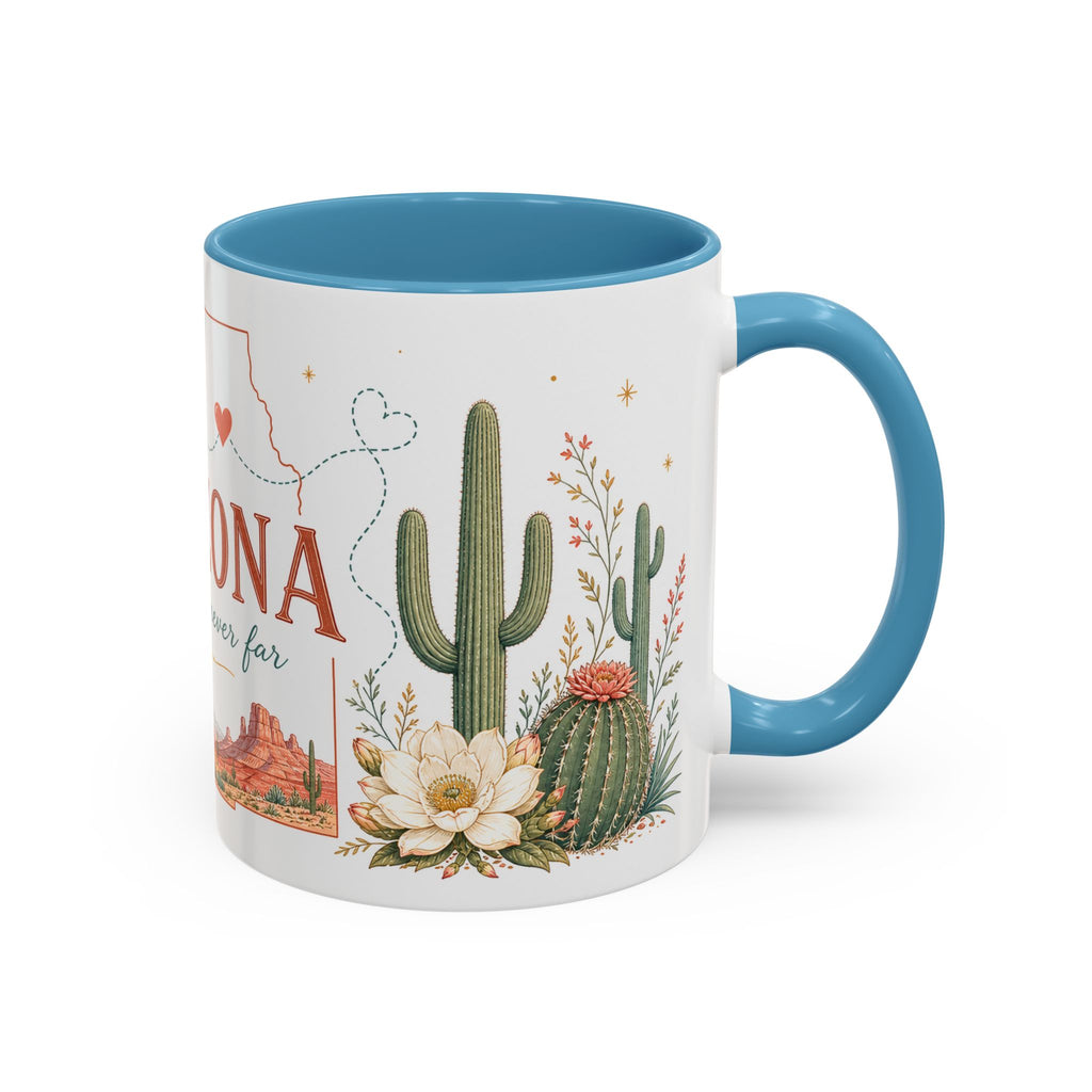 Arizona State Map Mug | Desert Landscape, Botanical Accents, Homesick Gift