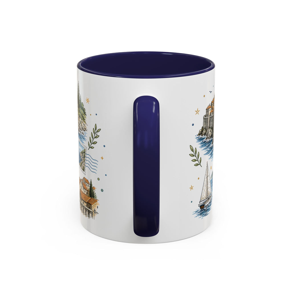 Dubrovnik Coast Coffee Mug | Travel Destination Souvenir Gift | Accent Color Ceramic 11oz 15oz