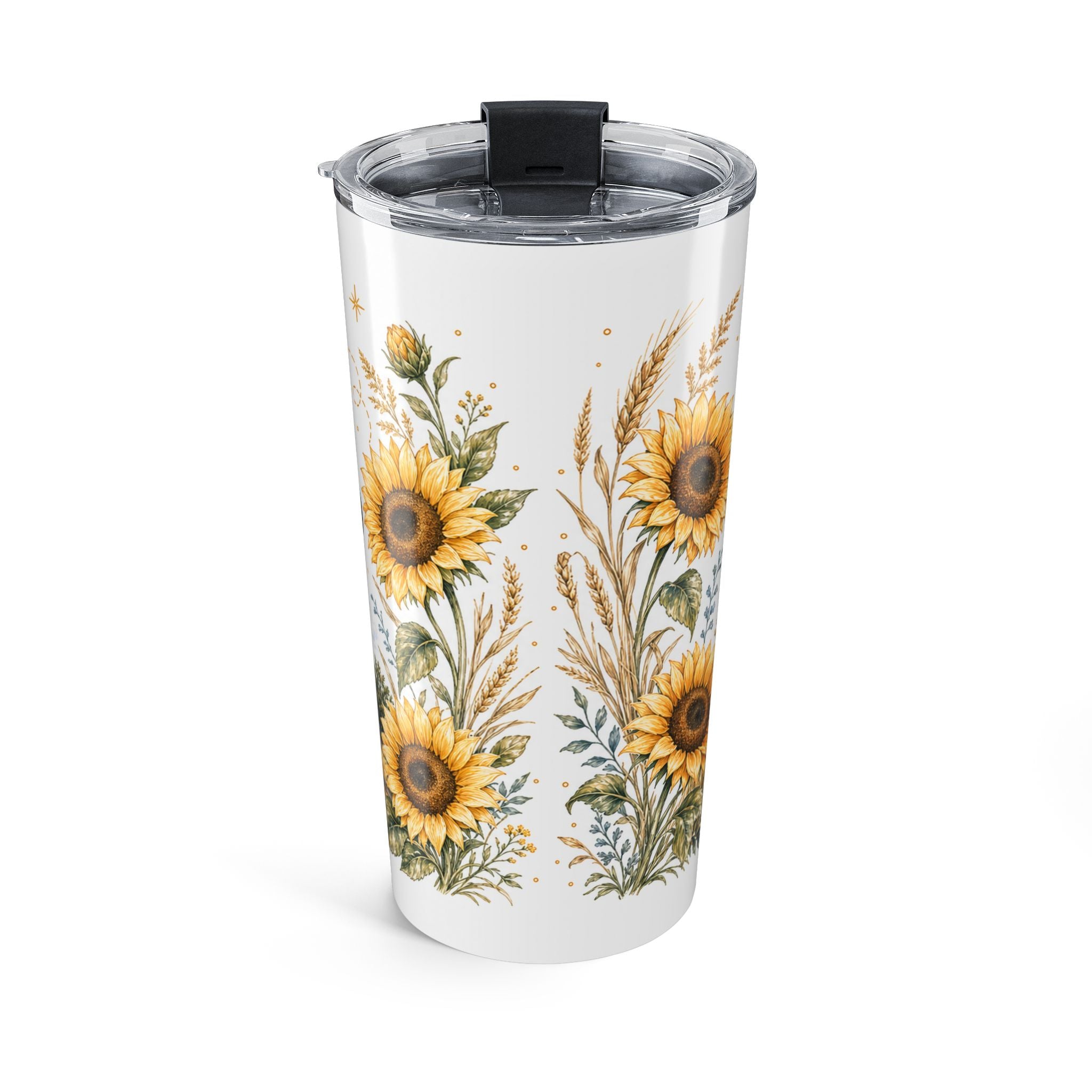 Kansas State Flower 20oz Tumbler | Sunflower Botanical State Flower Gift | Insulated Stainless Steel Travel Cup