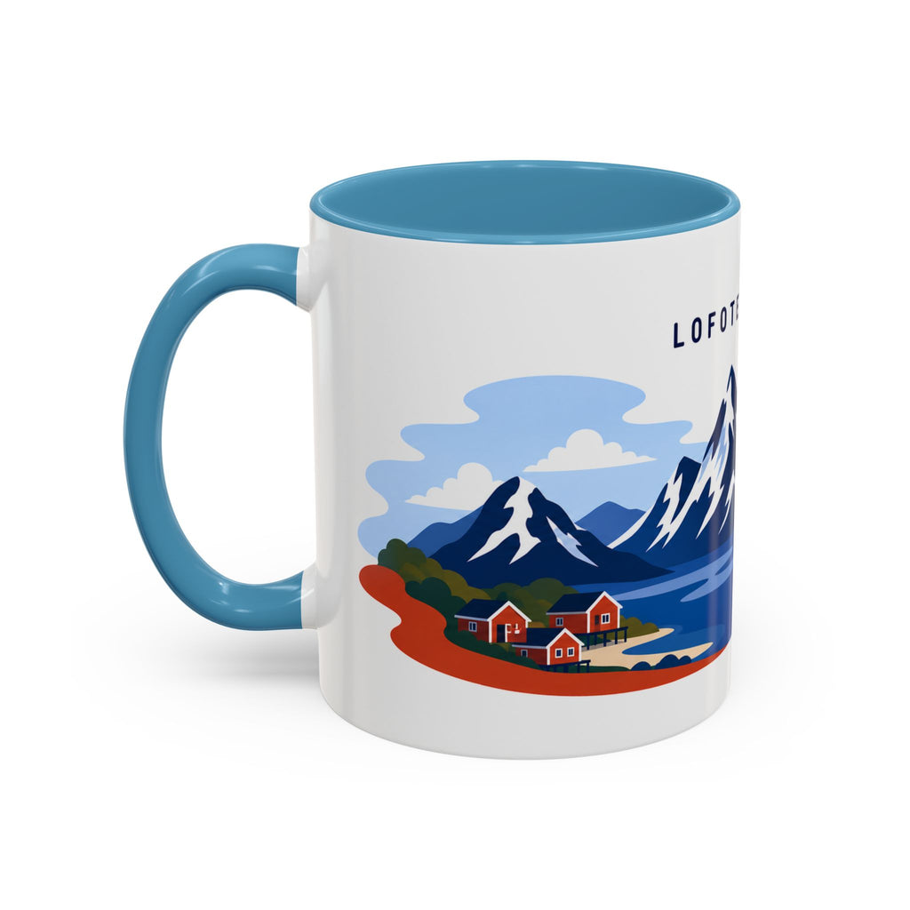 Lofoten Islands Coffee Mug | Travel Destination Souvenir Gift | Accent Color Ceramic 11oz 15oz