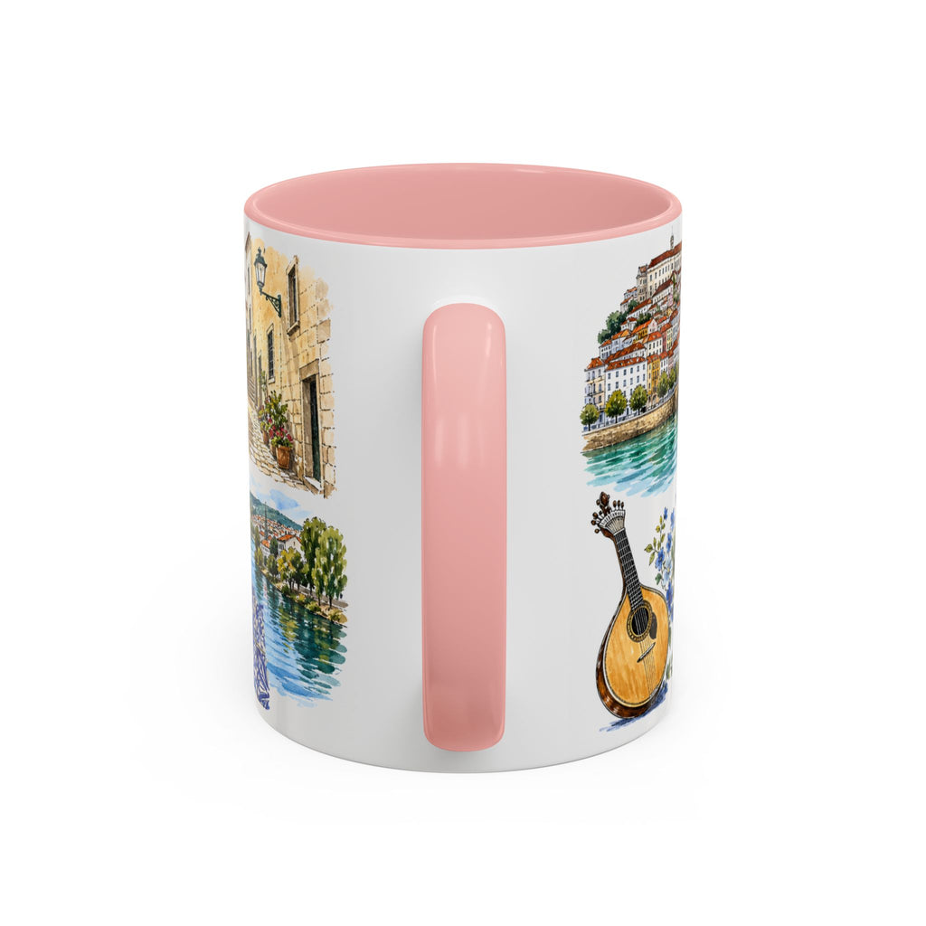 Coimbra Illustrated Travel Mug | City Souvenir Accent Coffee Mug | 11oz 15oz Ceramic Cup