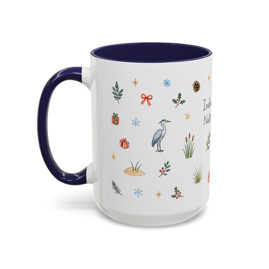 Indiana Dunes National Park Christmas Mug | Watercolor Travel Souvenir | Holiday Gift | Accent Ceramic Coffee Cup 11oz 15oz