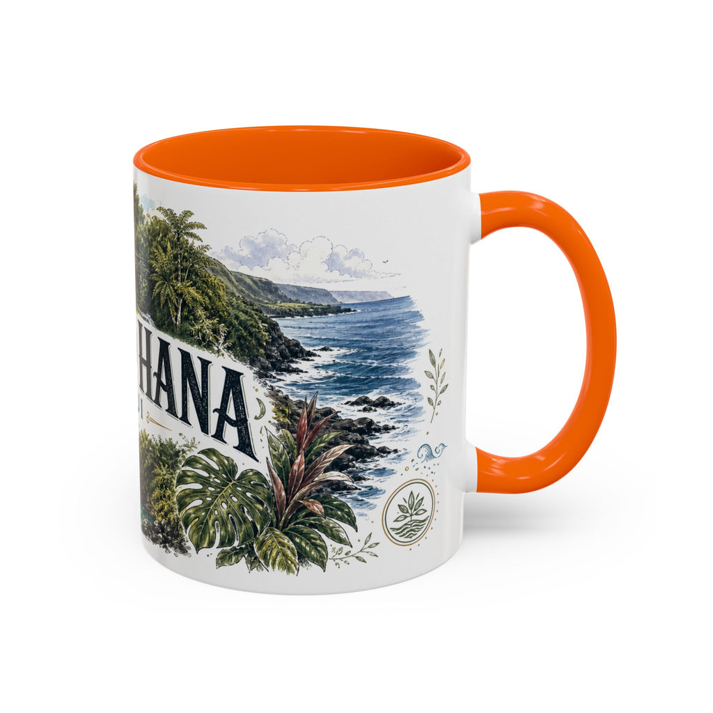 Road to Hana Mug, Maui Travel Souvenir, Bucket List Gift, Accent Ceramic Coffee Mug 11oz 15oz