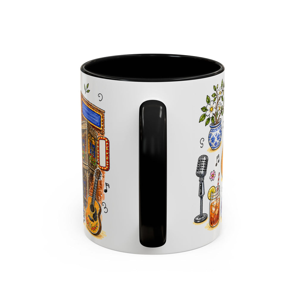 Nashville Illustrated Travel Mug | City Souvenir Accent Coffee Mug | 11oz 15oz Ceramic Cup