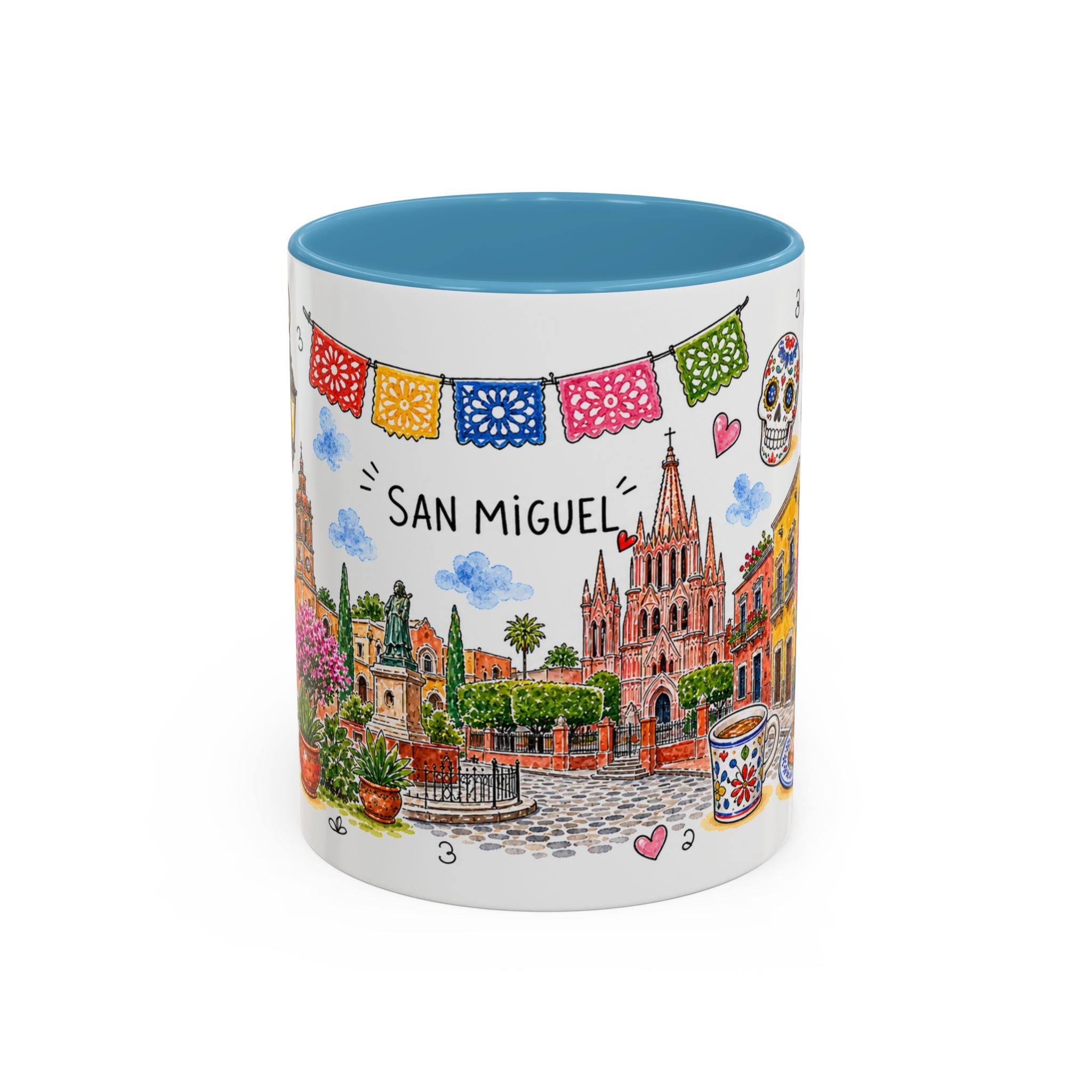San Miguel de Allende Illustrated Travel Mug | City Souvenir Accent Coffee Mug | 11oz 15oz Ceramic Cup