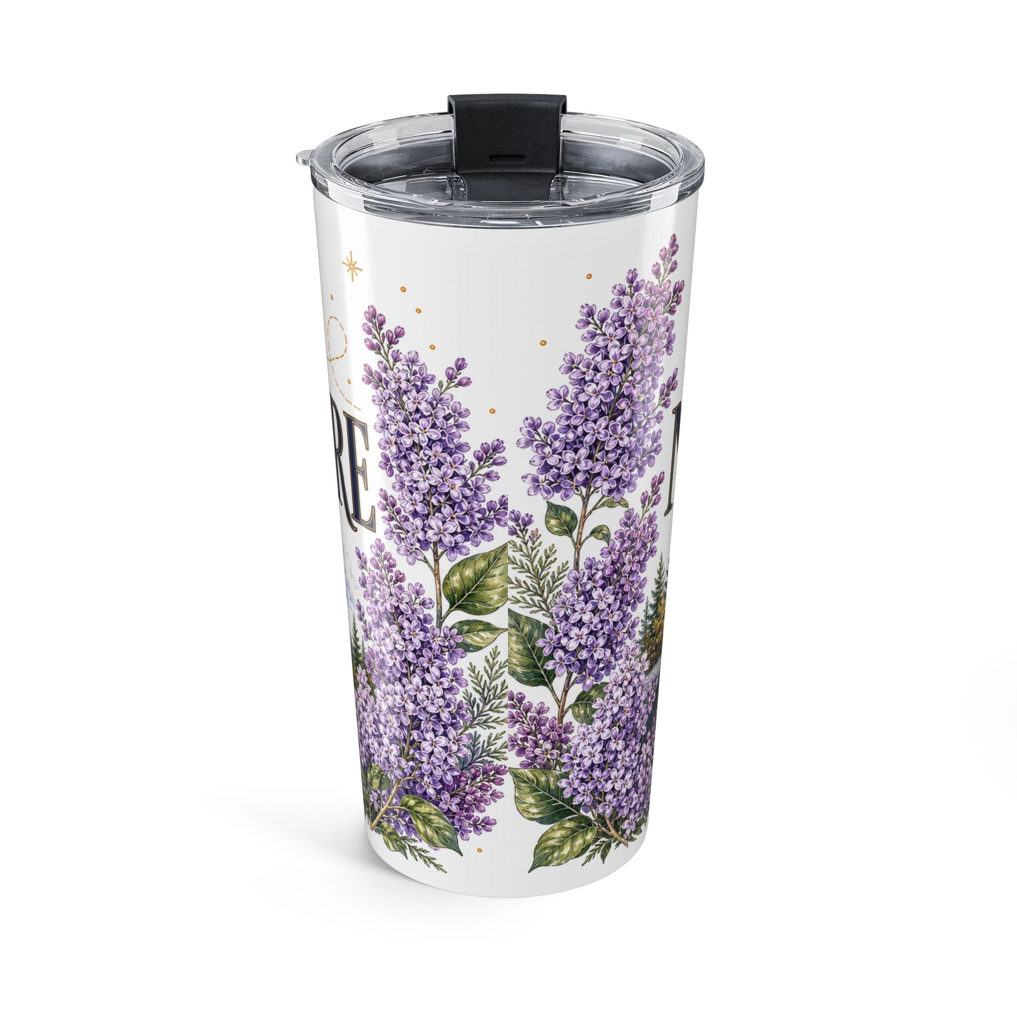 New Hampshire State Flower 20oz Tumbler | Purple Lilac Botanical State Flower Gift | Insulated Stainless Steel Travel Cup